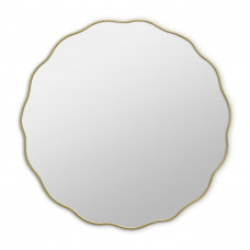 Круглое зеркало в ванную в золотой волнистой раме Fancy S Gold (Фэнси) Smal Ø60 см 