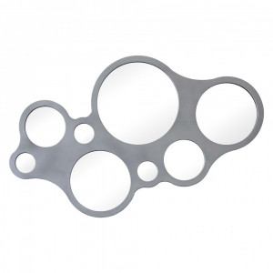 Зеркало декоративное в серебряной раме Round Eyes Silver